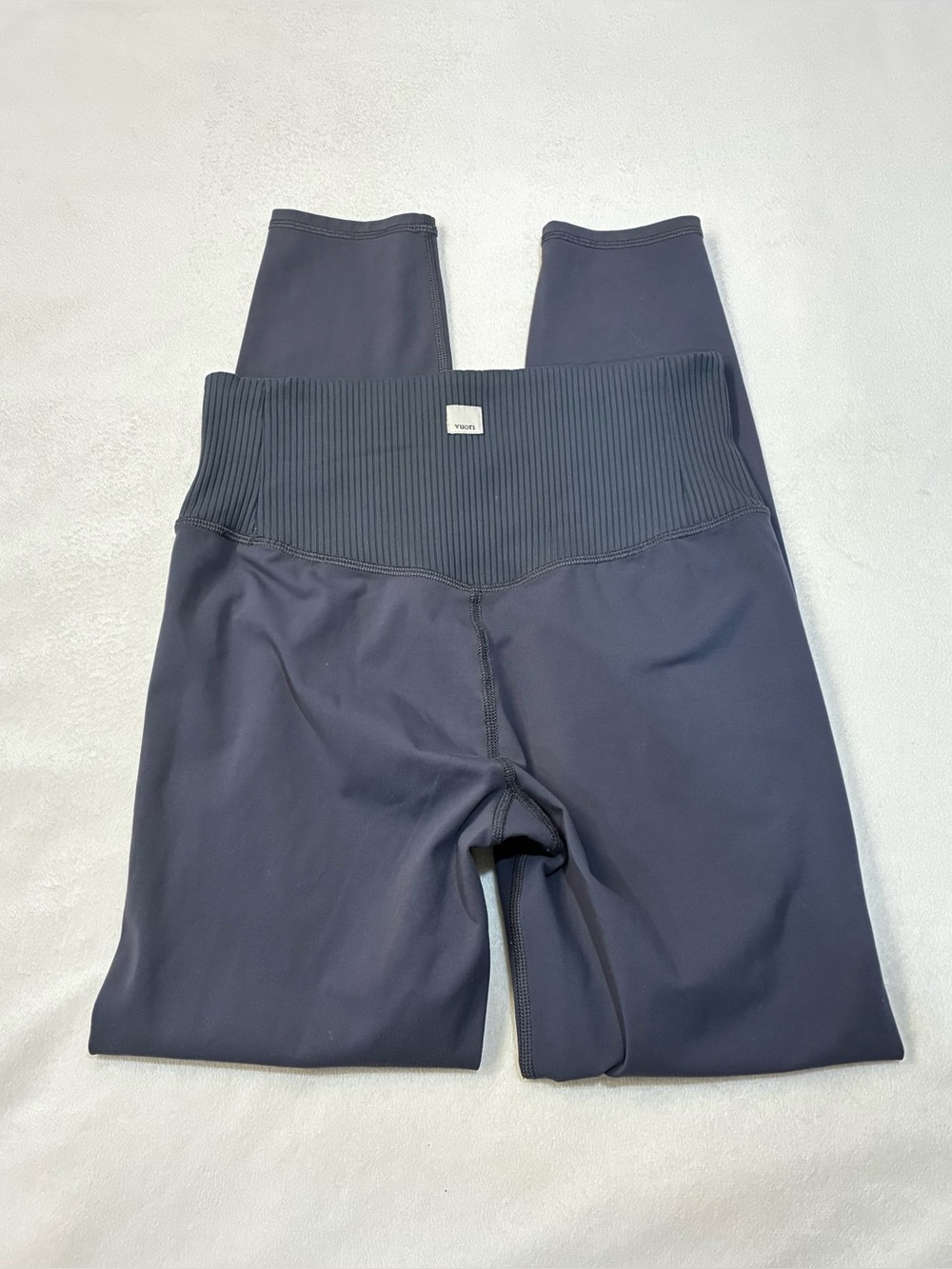 Vuori Rib Studio Legging High Rise Blue Gray Yoga Pants  Atheisure XS-S